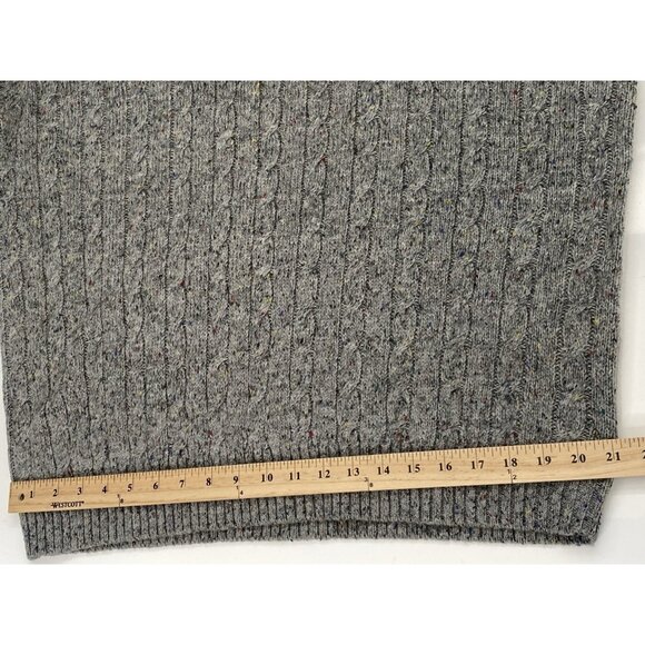 Vineyard Vines Sweater Mens XXL Quarter Zip Cable Knit Wool Blend Flecked Gray - Picture 13 of 16